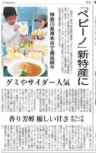 日本農業新聞に「ペピーノ新特産に」が掲載されました